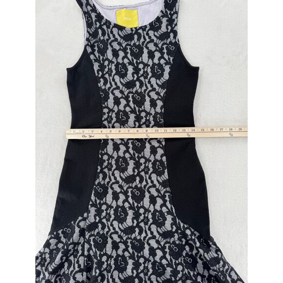 Maeve Anthropologie Black White Lace Dress Stretch Sleeveless Dark Coquette S - Picture 13 of 14